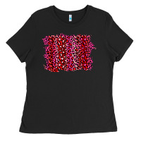 Black pink leopard background Ladies Tee - RanaPortraitStore