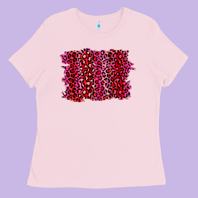 Pink Leopard Background Ladies Tee Designed By Ranaportraitstore