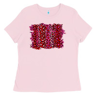 Bubblegum Pink pink leopard background Ladies Tee - RanaPortraitStore
