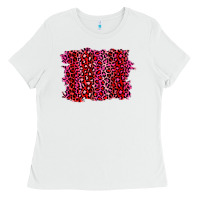 White pink leopard background Ladies Tee - RanaPortraitStore