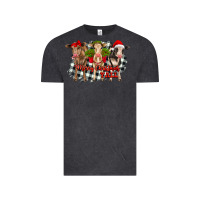 Vintage Black Merry Christmas Y'all Heifers Vintage Tee - RanaPortraitStore