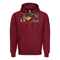 Burgundy noel snowman christmas Zipper Hoodie - CowhideDigitalArt