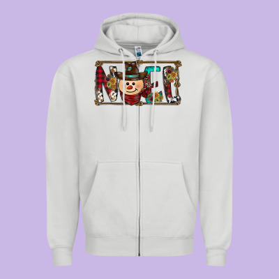 Noel Snowman Christmas Zipper Hoodie Designed By Cowhidedigitalart
