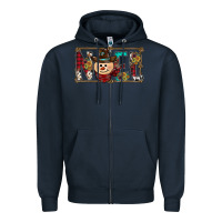 Navy noel snowman christmas Zipper Hoodie - CowhideDigitalArt