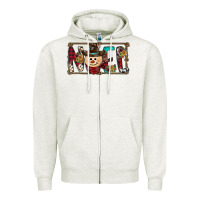 Oatmeal Heather noel snowman christmas Zipper Hoodie - CowhideDigitalArt