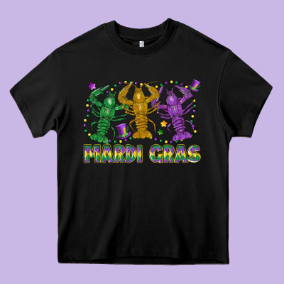Mardi Gras Crawfish Heavy Core Tee Designed By Lillyallendesigns