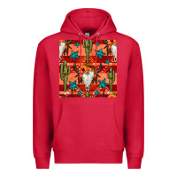 Cardinal bull skull cactus seamless pattern Premium Hoodie - BundleAndBundleShop