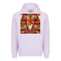 Lilac bull skull cactus seamless pattern Premium Hoodie - BundleAndBundleShop