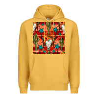 Mustard bull skull cactus seamless pattern Premium Hoodie - BundleAndBundleShop