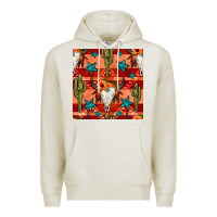 Oatmeal Heather bull skull cactus seamless pattern Premium Hoodie - BundleAndBundleShop