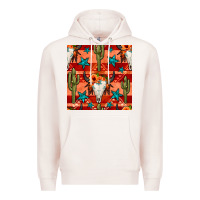 Pale Pink bull skull cactus seamless pattern Premium Hoodie - BundleAndBundleShop