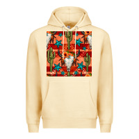 Pina Colada bull skull cactus seamless pattern Premium Hoodie - BundleAndBundleShop