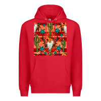 Red bull skull cactus seamless pattern Premium Hoodie - BundleAndBundleShop