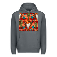 Rock bull skull cactus seamless pattern Premium Hoodie - BundleAndBundleShop