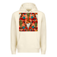 Sandshell bull skull cactus seamless pattern Premium Hoodie - BundleAndBundleShop