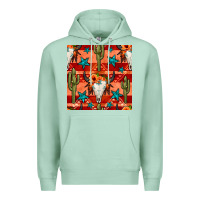 Seafoam bull skull cactus seamless pattern Premium Hoodie - BundleAndBundleShop