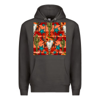 Smoke bull skull cactus seamless pattern Premium Hoodie - BundleAndBundleShop