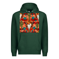 Sports Green bull skull cactus seamless pattern Premium Hoodie - BundleAndBundleShop