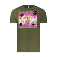 Vintage Olive life is better with a cat Vintage Tee - TumblerDesignByShophia