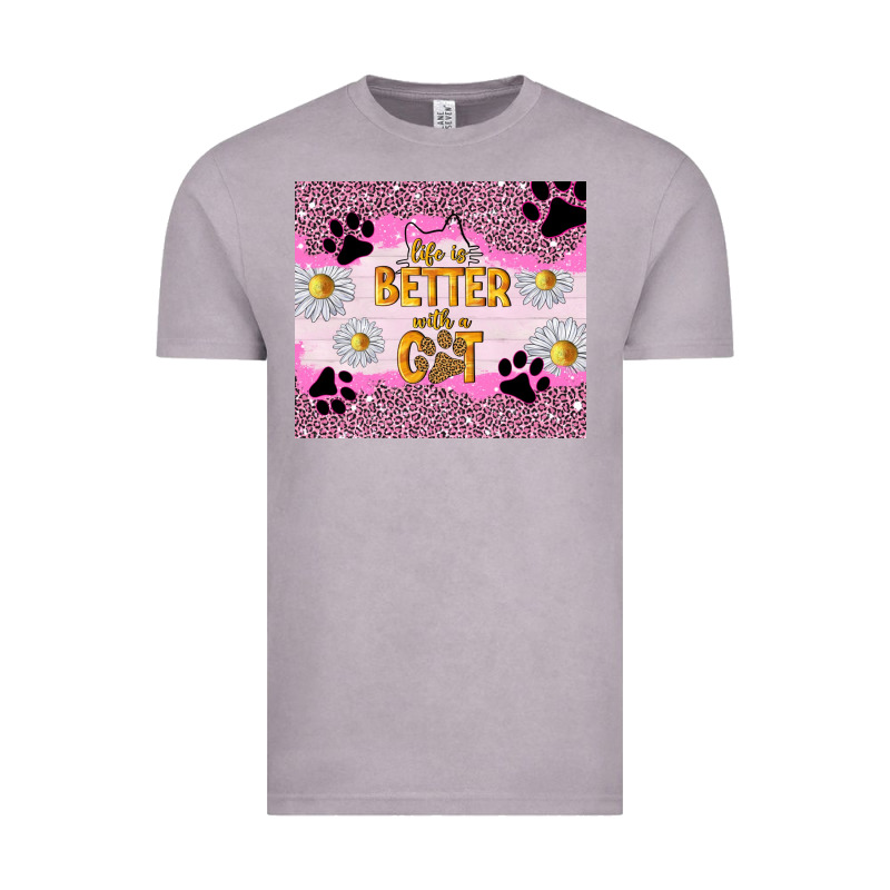 Life Is Better With A Cat Vintage Tee by TumblerDesignByShophia | Teevron