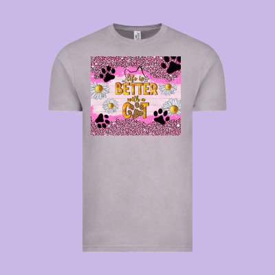 Life Is Better With A Cat Vintage Tee Designed By Tumblerdesignbyshophia