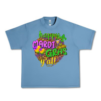 Pebble Blue Love Mardi Gras Y'all Urban Heavy Tee - HowdyJamesFarm