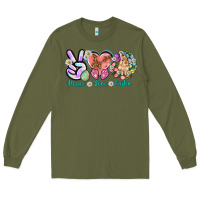 Army Green Peace love Easter Day Long Sleeve Tee - HowdyJamesFarm