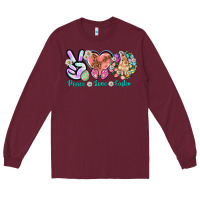 Burgundy Peace love Easter Day Long Sleeve Tee - HowdyJamesFarm