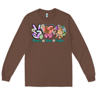Chestnut Peace love Easter Day Long Sleeve Tee - HowdyJamesFarm