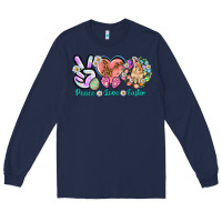 Navy Peace love Easter Day Long Sleeve Tee - HowdyJamesFarm