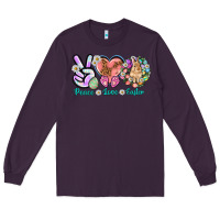 Plum Peace love Easter Day Long Sleeve Tee - HowdyJamesFarm