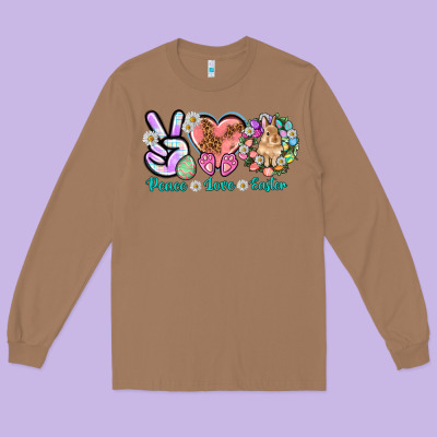 Peace Love Easter Day Long Sleeve Tee Designed By Howdyjamesfarm