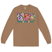 Toasted Coconut Peace love Easter Day Long Sleeve Tee - HowdyJamesFarm
