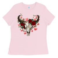 Valentines Bull Skull Ladies Tee | Teevron