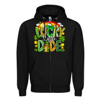 Black Lucky Little Dude Zipper Hoodie - CowhideDigitalArt