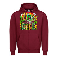 Burgundy Lucky Little Dude Zipper Hoodie - CowhideDigitalArt