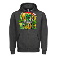 Charcoal Heather Lucky Little Dude Zipper Hoodie - CowhideDigitalArt