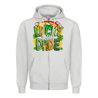 Dove Grey Lucky Little Dude Zipper Hoodie - CowhideDigitalArt