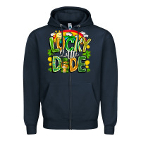 Navy Lucky Little Dude Zipper Hoodie - CowhideDigitalArt