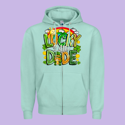 Lucky Little Dude Zipper Hoodie Designed By Cowhidedigitalart