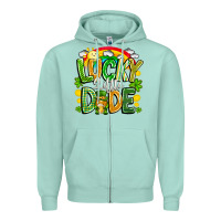 Seafoam Lucky Little Dude Zipper Hoodie - CowhideDigitalArt