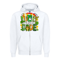 White Lucky Little Dude Zipper Hoodie - CowhideDigitalArt