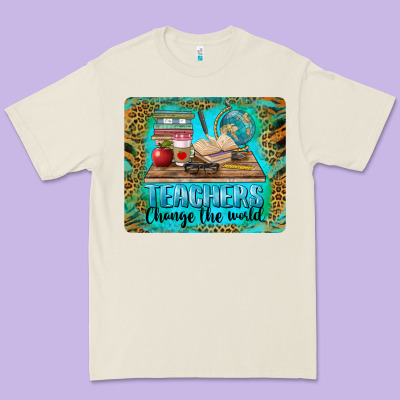 Teachers Change The World Mousepad Premium Tee Designed By Barkaloodesign