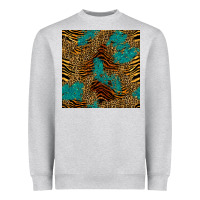 Tiger Leopard Turquoise Glitter Seamless Pattern Heavyweight Sweatshirt | Teevron