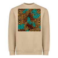 Mushroom tiger leopard turquoise glitter seamless pattern Heavyweight Sweatshirt - BundleAndBundleShop