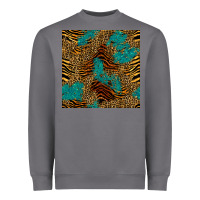 Storm tiger leopard turquoise glitter seamless pattern Heavyweight Sweatshirt - BundleAndBundleShop