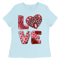 Baby Blue love with pink gemstone Ladies Tee - RanaPortraitStore