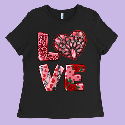 Love With Pink Gemstone Ladies Tee Designed By Ranaportraitstore