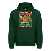 Forest Green I Just Want To Bake Stuff And Watch Christmas Movies Urban Hoodie - minhPixels