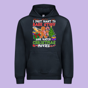 I Just Want To Bake Stuff And Watch Christmas Movies Urban Hoodie Designed By Minhpixels